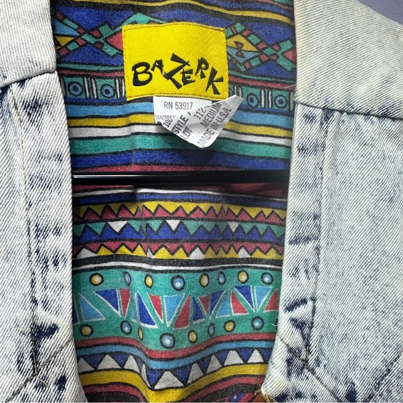 Western 80’s Stone Washed Fringe Denim Vest by Bazerk Medium - Picture 6 of 16